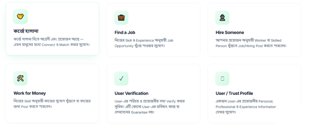 Helpnaw website features grid