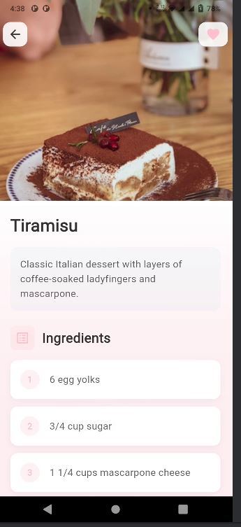 Sweet Recipes App Screenshot 3
