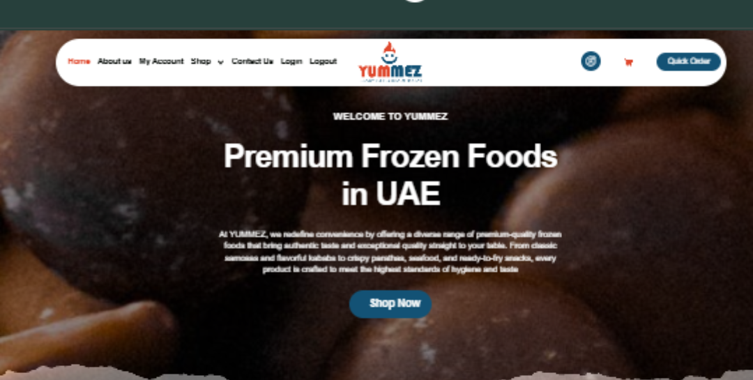 YUMMEZ Store homepage hero section