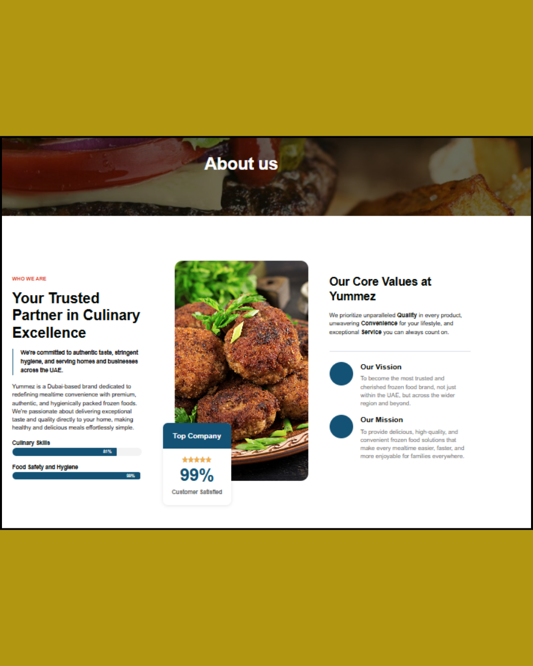 YUMMEZ Store About Us page