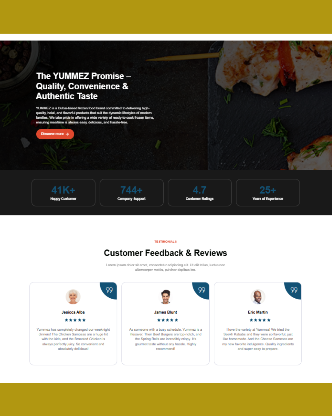 YUMMEZ Store customer feedback and reviews section